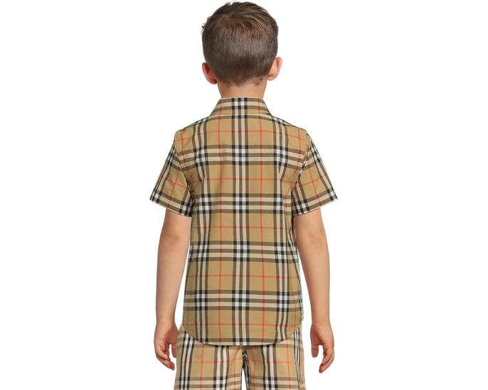 Детская рубашка Owen с коротким рукавом в клетку Burberry Kids