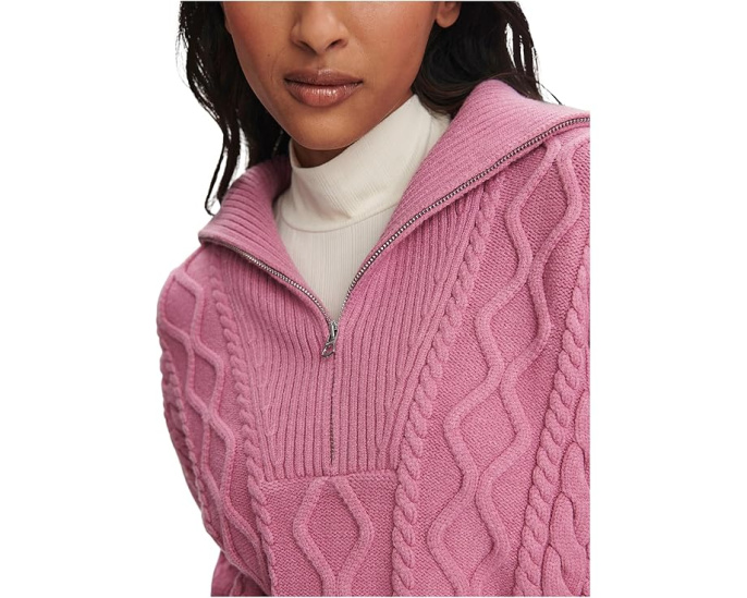 Varley кофта Didi Relaxed Cable 1/2 Zip цвета Mauve Orchid