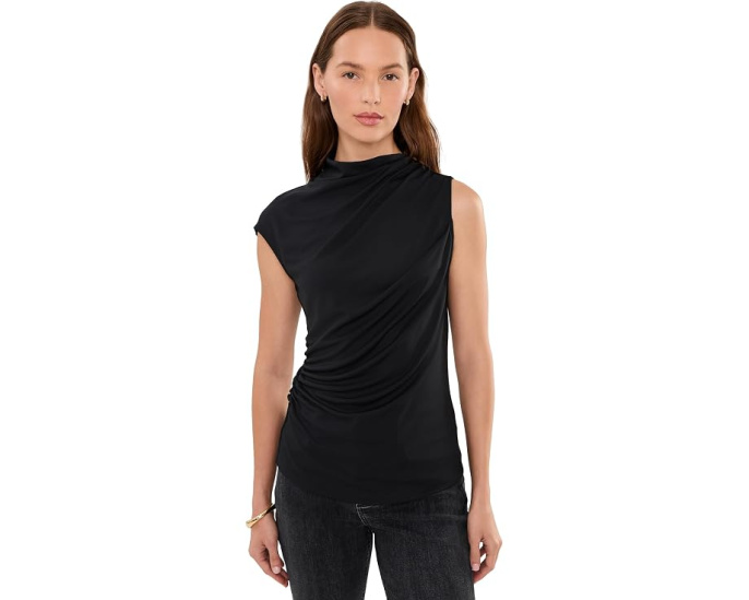 Топ Lauren Ralph Lauren Shirred Stretch Jersey Mock Neck с имитацией воротника