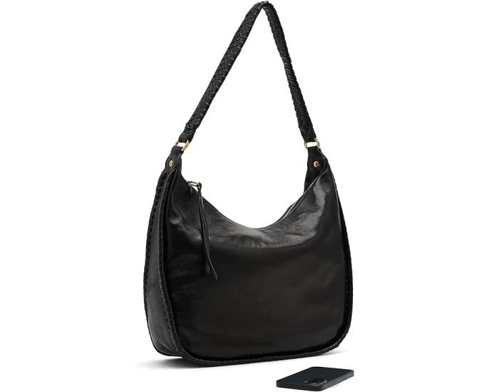 Сумка через плечо HOBO Mia Crescent Large Hobo черная