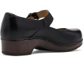 Dansko сабо Bonny Mary Jane из черной кожи с ремешком