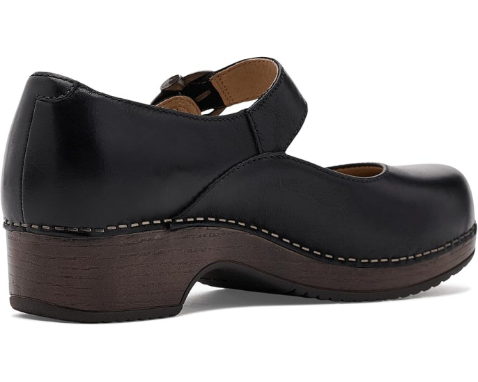 Dansko сабо Bonny Mary Jane из черной кожи с ремешком
