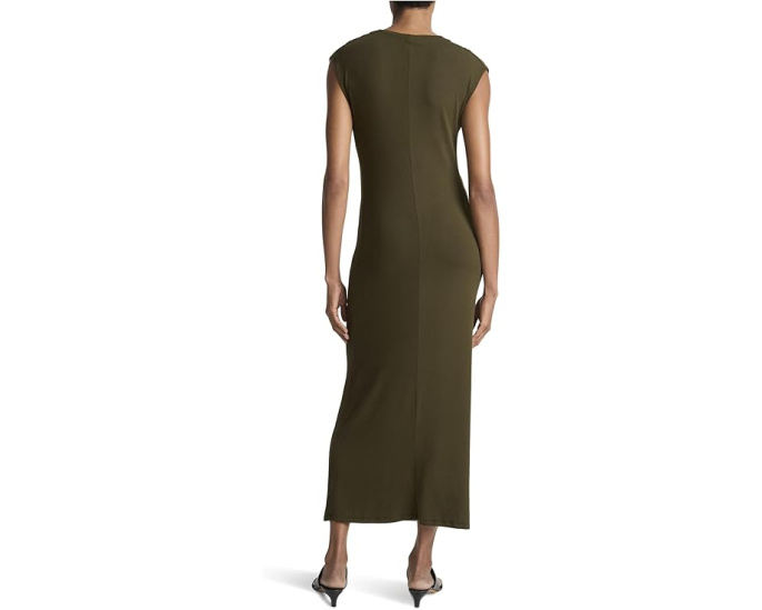 Vince платье Cap Sleeve Draped Cowl Neck с драпированным воротом