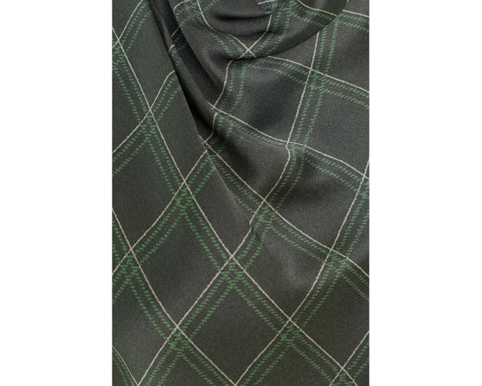 Vince блуза с драпированным воротником и узором Diamond Plaid