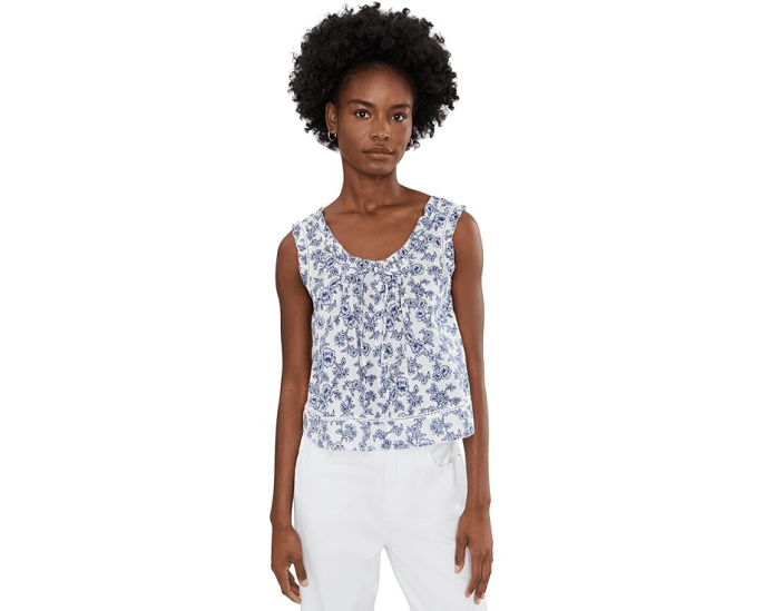 Madewell 60's Cambric топ Leah с круглым вырезом