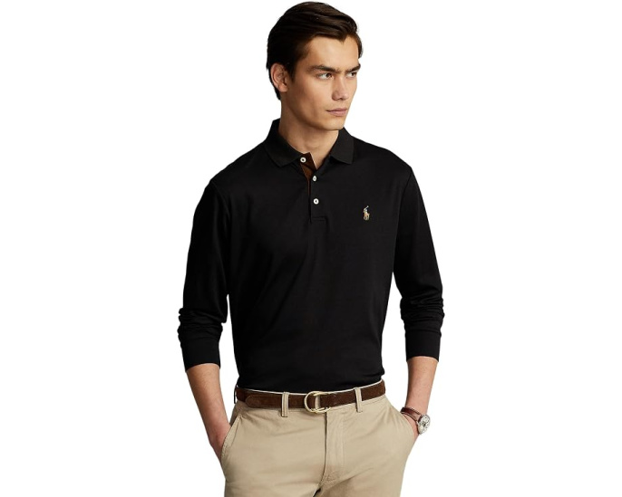 Classic Fit Long Sleeve Soft Touch Polo Shirt