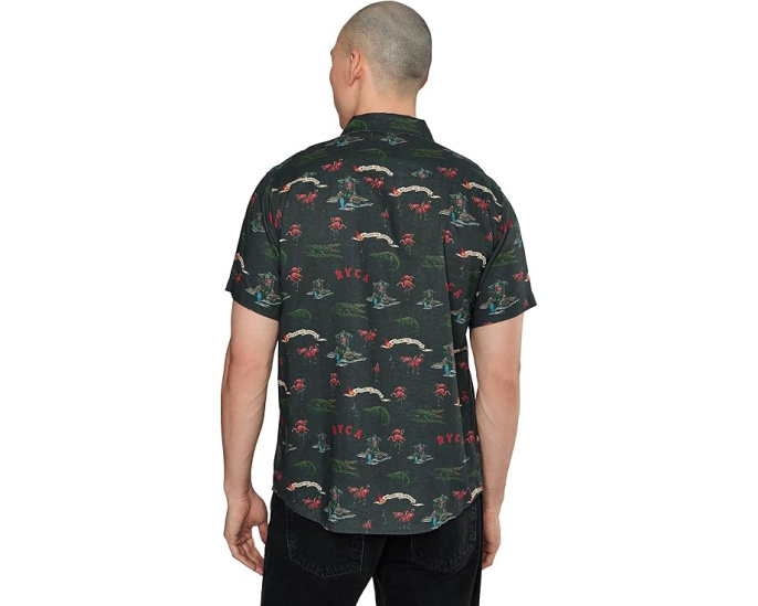 Рубашка RVCA Reception Short Sleeve с гавайским принтом и карманом