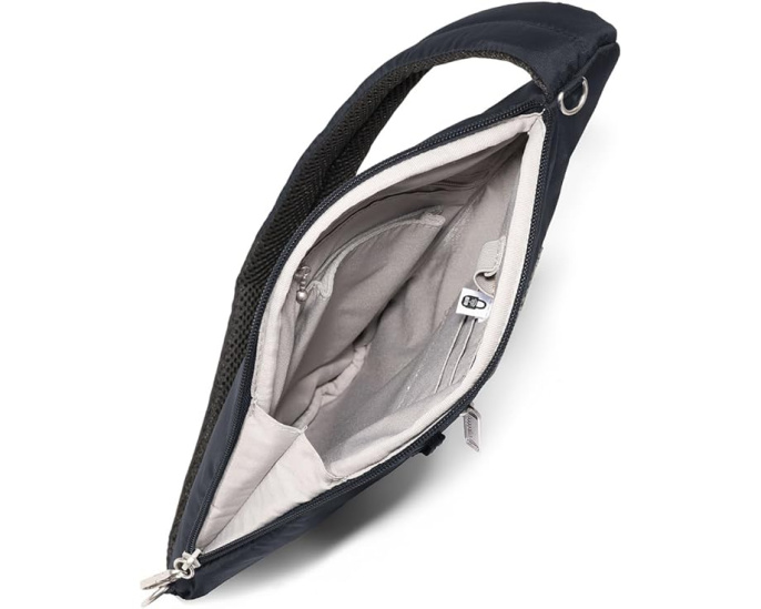 Baggallini Securtex антикражевая слинг сумка Half Moon с защитой от порезов