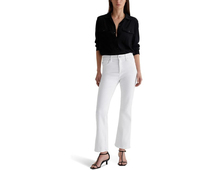 Джинсы AG Jeans Farrah Mid-Rise клеш до щиколотки в цвете Gallery White