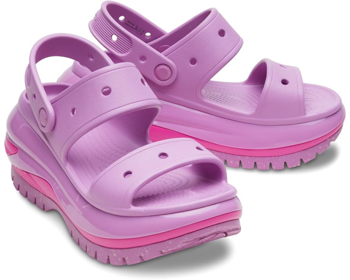 Сандалии Crocs Classic Mega Crush на платформе с двумя ремешками