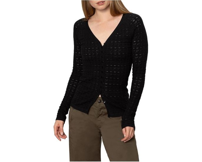 Женский приталенный кардиган Sanctuary Fitted Raglan в черном цвете