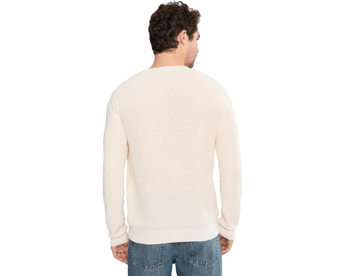 Свитер Faherty Sunwashed Crewneck из органического хлопка с вафельной вязкой