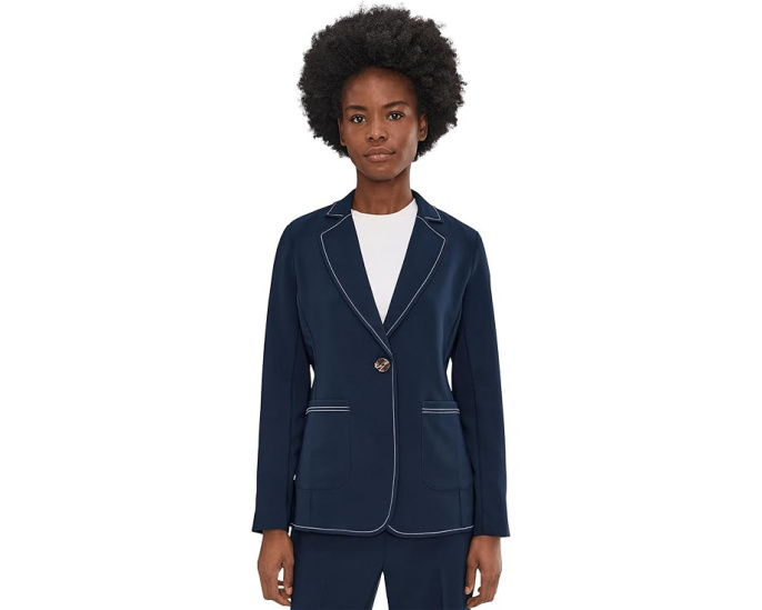 Блейзер Sleek Stretch Accent Stitch с контрастной строчкой и одним пуговицей NIC+ZOE