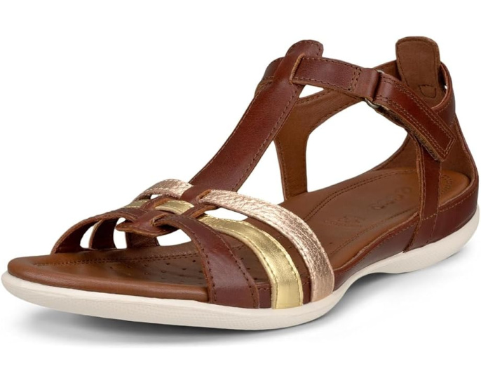 ECCO сандалии Flash T-Strap Sandal с кожаной стелькой и подошвой из ПУ