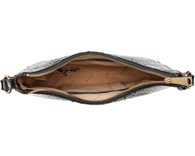 Сумка через плечо Brahmin Melbourne Tabitha из черной кожи с тиснением под крокодила