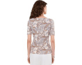 Топ с вырезом лодочкой Paisley из хлопка с эластаном Lauren Ralph Lauren