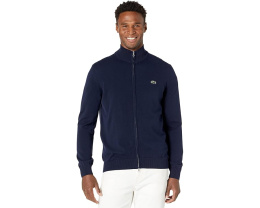 Свитер Lacoste с высоким воротником и молнией из 100% хлопка