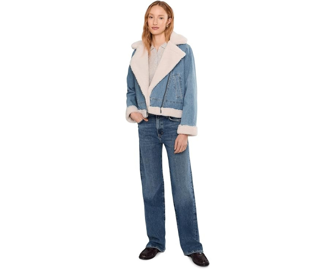 Джинсовая косуха Levi's с подкладкой Sherpa в стиле мотокуртки