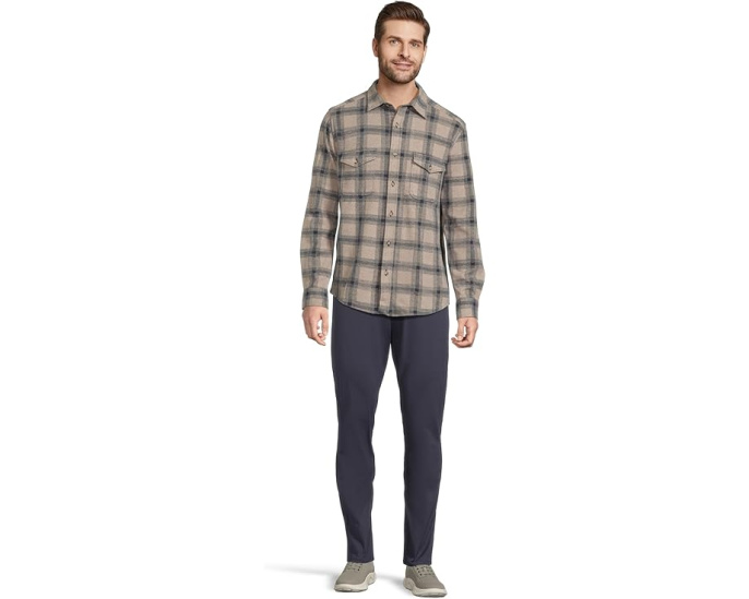 Johnston & Murphy вязаная рубашка Brushed Button-Front с закругленными карманами