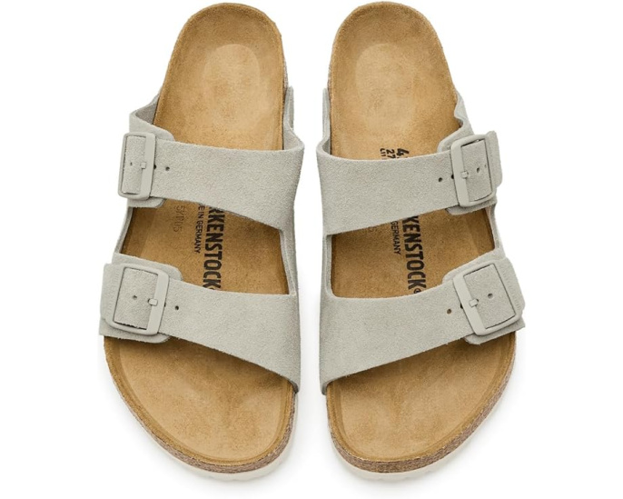 Сандалии Birkenstock Arizona из замши с пробковой стелькой