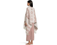 Накидка CozyChic Mosaic Barefoot Dreams с бахромой и прорезями для рук