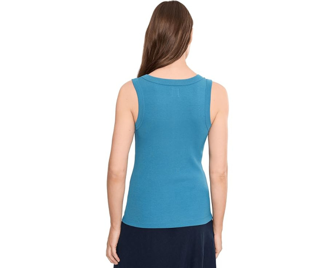 Топ NIC+ZOE Perfect Knit Rib Scoop Tank бирюзового цвета