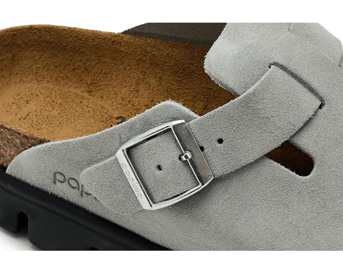 Биркенштоки Boston Chunky Sandal на платформе из замши с массивной подошвой EVA