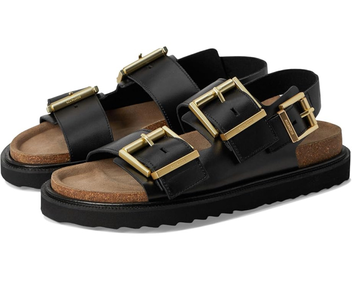 Сандалии AllSaints Isla из кожи с тремя ремешками и пряжкой