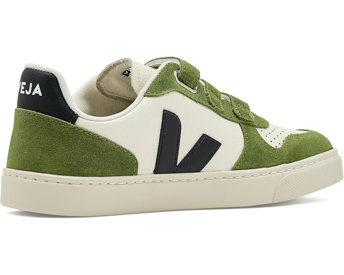 Детские кроссовки VEJA Small V-10 из экологичной кожи с застежками на липучках