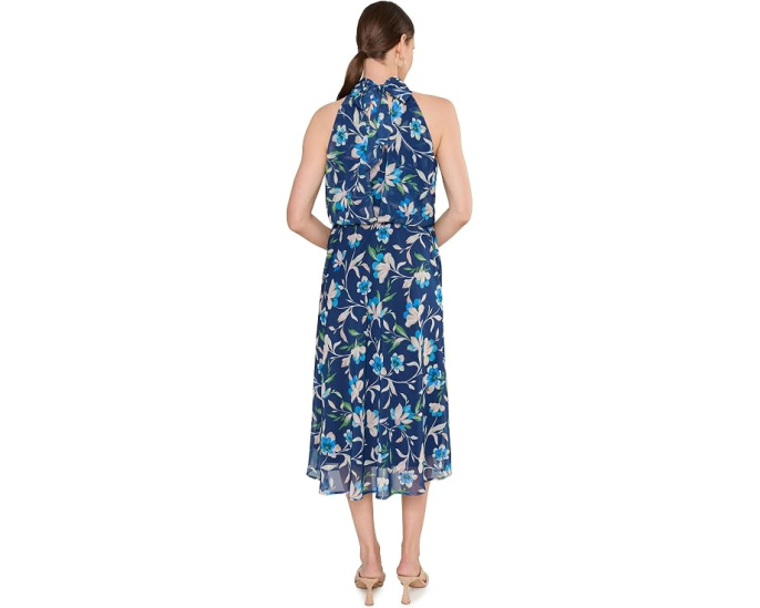 Платье миди Halter Chiffon Adrianna Papell с завязками