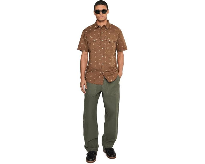 Рубашка Pendleton Laramie с коротким рукавом в цвете Horseshoe Brown