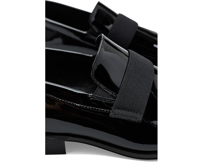 Florsheim Лоферы Tux Plain Toe Strap Slip-On в черном лаковом цвете