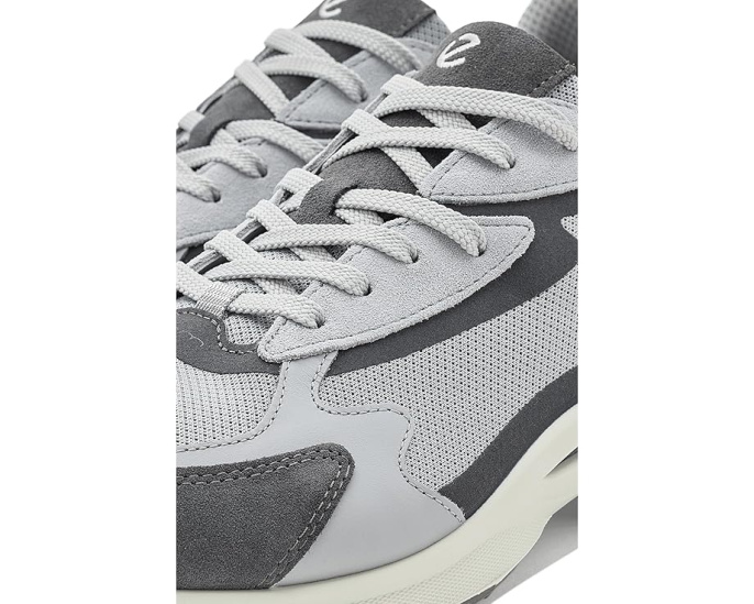 ECCO Biom Energi Sporty Lace-Up серые кроссовки из кожи и текстиля