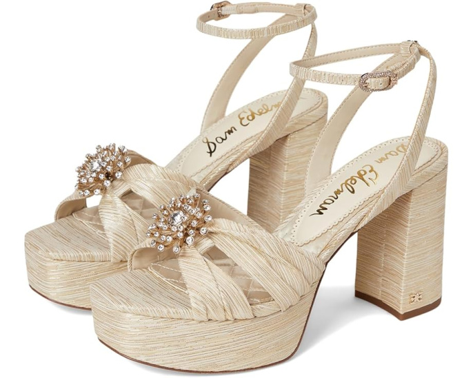 Сандалии Sam Edelman Janelle на платформе с квадратным носком и декором из кристаллов