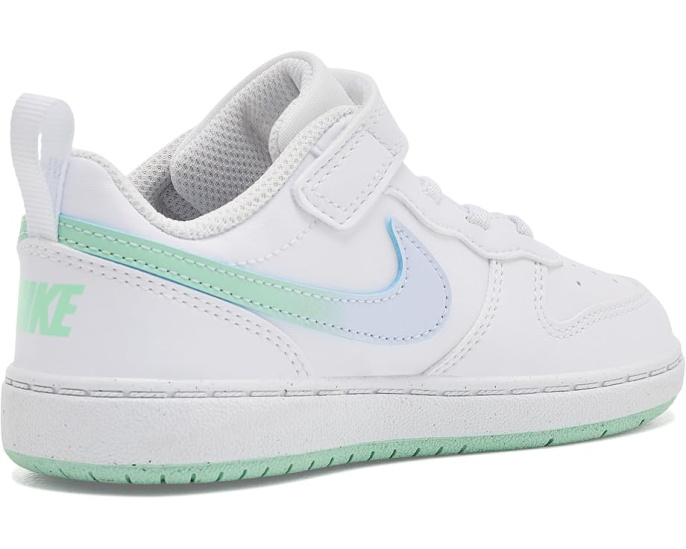 Кроссовки Nike Court Borough Low Fade для малышей White и Arctic Green