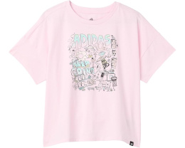 Футболка adidas Kids Drop Shoulder с графическим принтом и свободным кроем