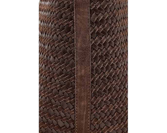 Suede Handwoven Leather Tote