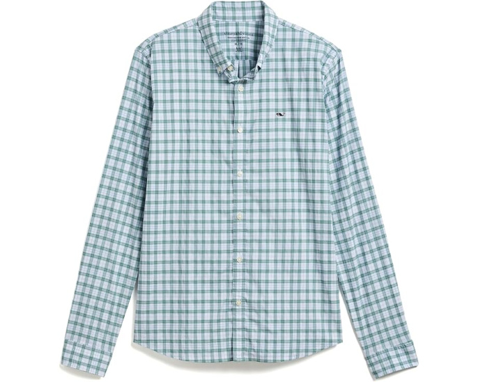 Детская клетчатая хлопковая рубашка Vineyard Vines с эффектом охлаждения