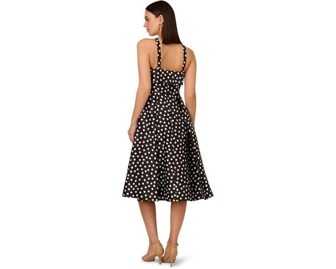 Платье Adrianna Papell в горошек с силуэтом fit-and-flare