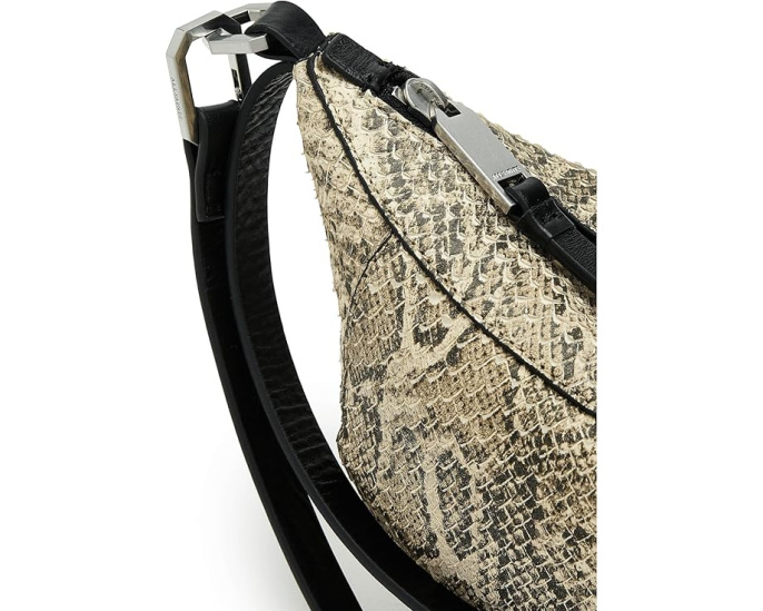 Сумка Luna Micro Snake AllSaints из кожи Desert White