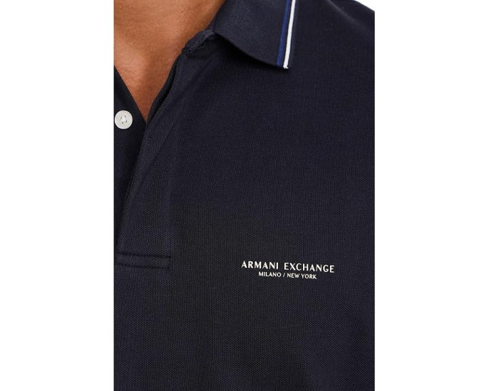 Поло Armani Exchange с коротким рукавом из хлопка с надписью