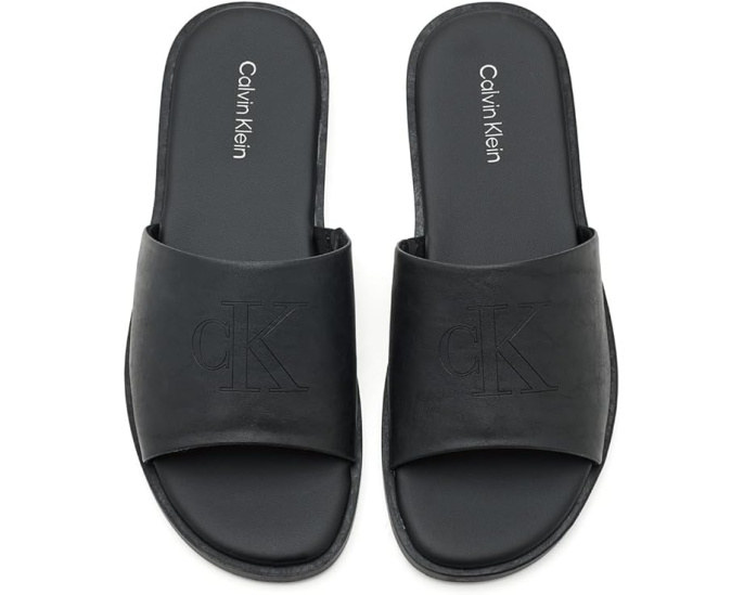 Сланцы Calvin Klein Edenn с логотипом CK и круглым открытым носком