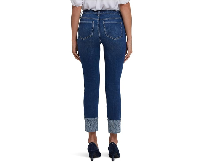 Джинсы Sheri Slim Ankle от NYDJ с манжетами из страз Vintage Lapis