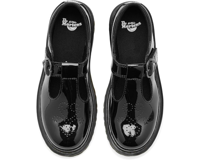 Туфли T-bar Dr. Martens Polley II Y для детей с перфорацией