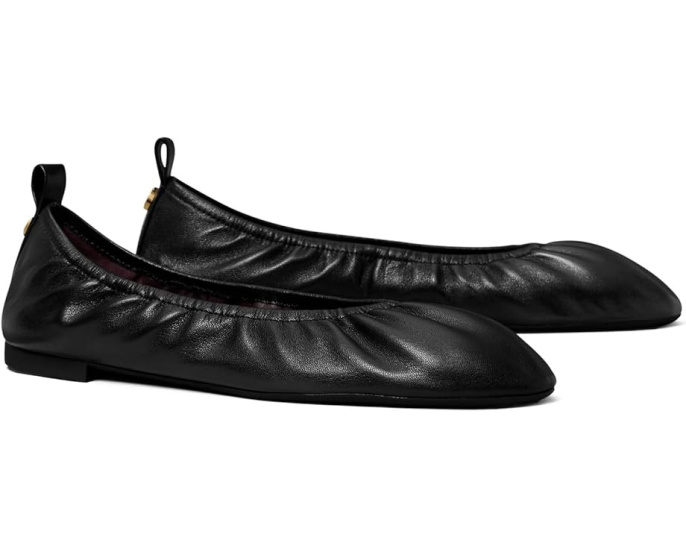 Балетки Tory Burch Eddie Ballet 2.0 с эластичным краем и кожаной стелькой