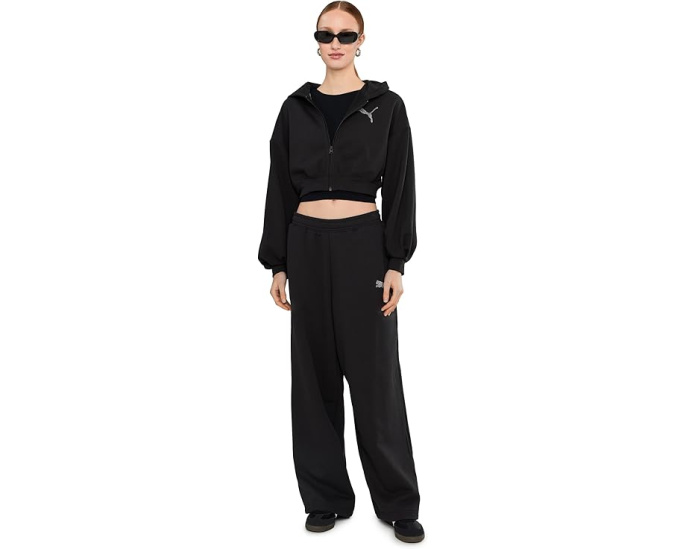 Кроп худи PUMA Essentials Graphics Bedazzled Cropped Hoodie с пайетками и объемными рукавами