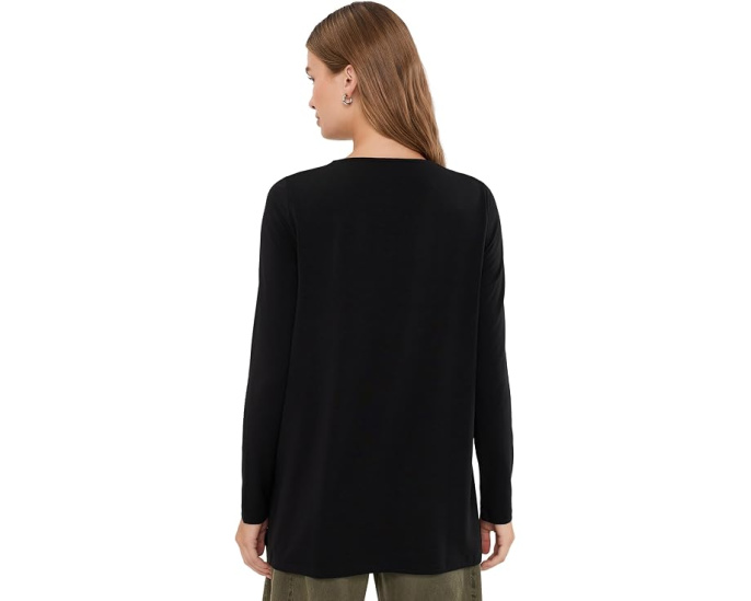 Petite Fine Stretch Jersey Knit V-neck Tunic