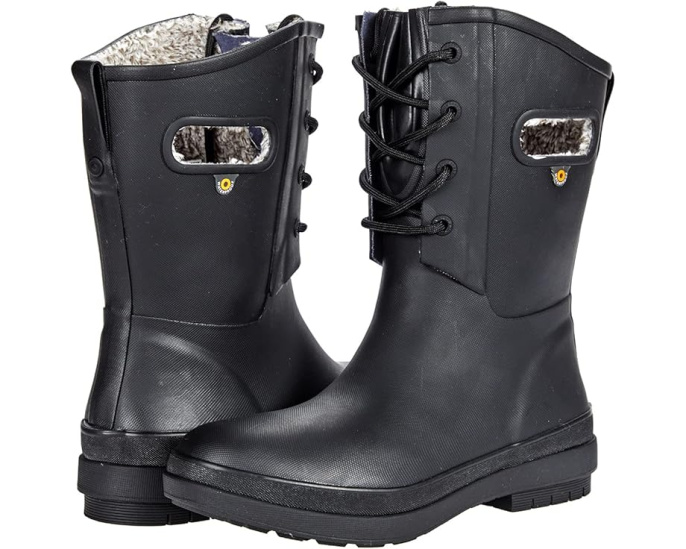 Bogs Amanda Plush II Lace Водонепроницаемые ботинки на шнуровке с искусственным мехом