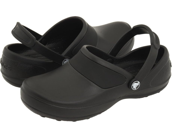 Клоги Crocs Mercy Work с цельной резиной черные