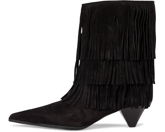 Ботильоны Jayla Heeled Bootie от MICHAEL Michael Kors с бахромой и конусным каблуком